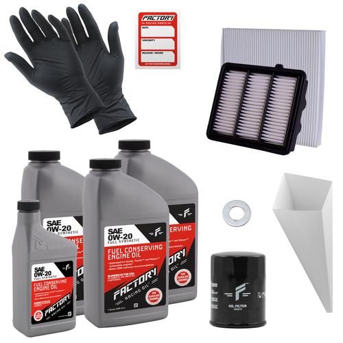 Factory Racing Parts Deluxe Oil Change Kit Fits Honda Accord Turbo 1.5L 2018-2022 0W-20 Full Synthetic - 3.5 Quarts-0