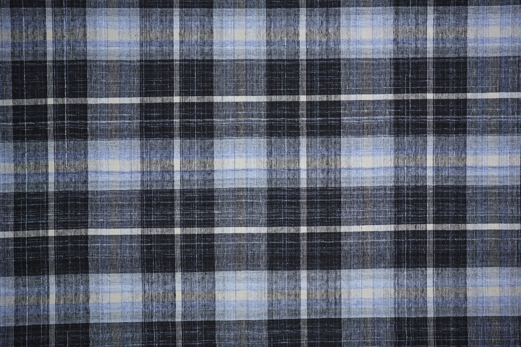 8' X 10' Black Blue And White Abstract Hand Woven Stain Resistant Area Rug-5