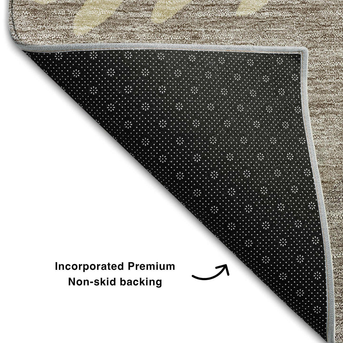8' X 10' Taupe Gray And Beige Striped Washable Area Rug With UV Protection-5