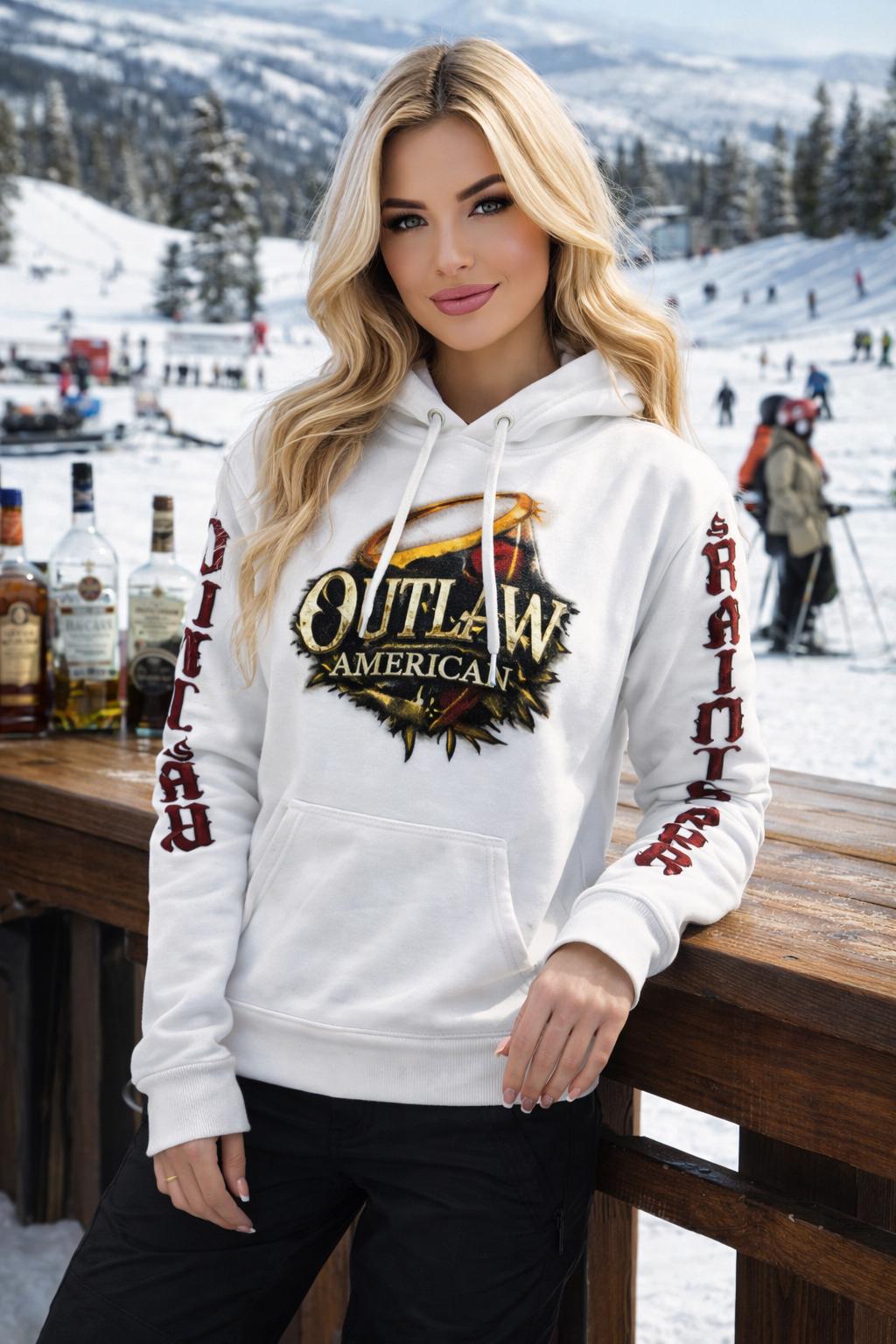 Gothic outlaw Americana hoodie oversized for women