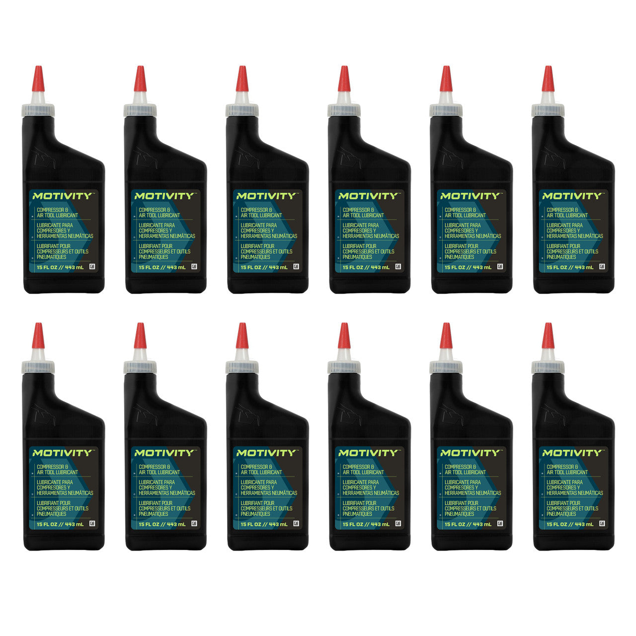 MOTIVITY Compressor & Air Tool Oil, Anti-Wear & Corrosion Protection – 12 Pack (15oz bottles)-1