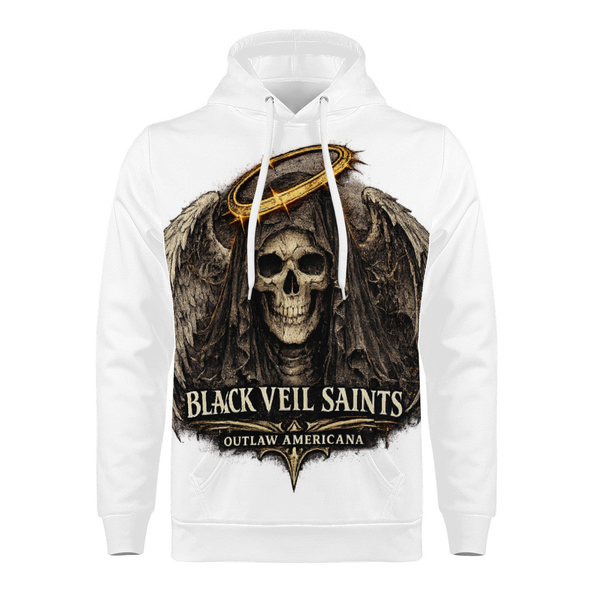 D55 unisex all over print gothic saint and sinner hoodie without sleeve print