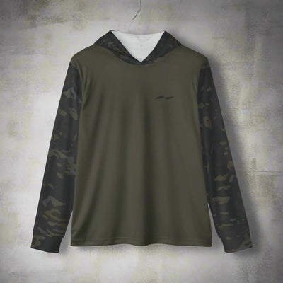 Multicam Black & Green Contrast Sleeve Warmup Hoodie