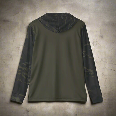 Multicam Black & Green Contrast Sleeve Warmup Hoodie