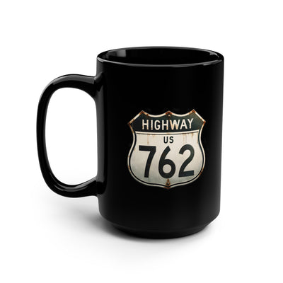 Highway 762 Black Mug, 15oz