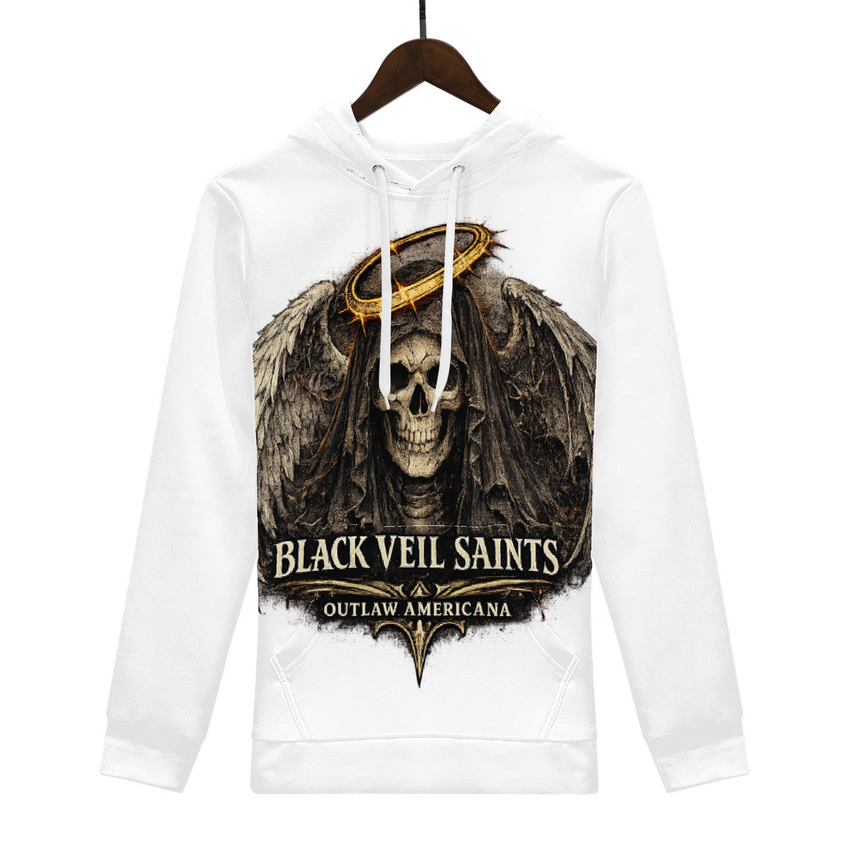 D55 unisex all over print gothic saint and sinner hoodie without sleeve print