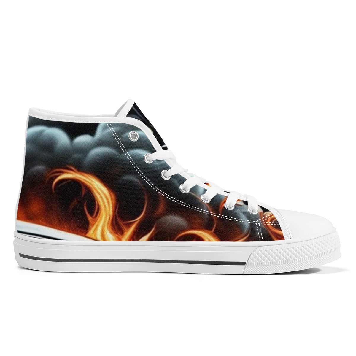 FWS High-Top Canvas Shoes With Customized Tongue - White