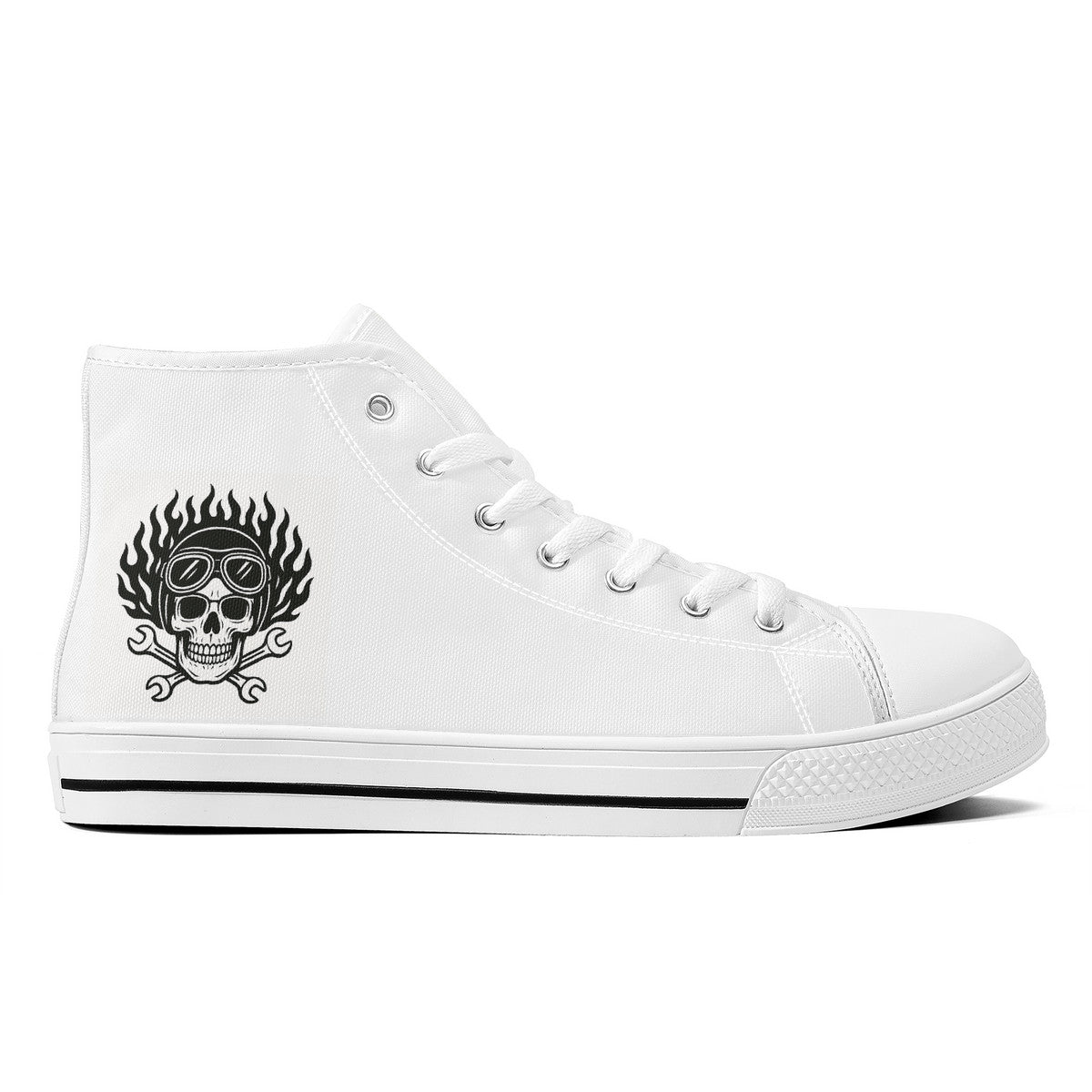 FWS High-Top Canvas Shoes With Customized Tongue - White