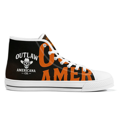 FWS High-Top Canvas Shoes With Customized Tongue - White