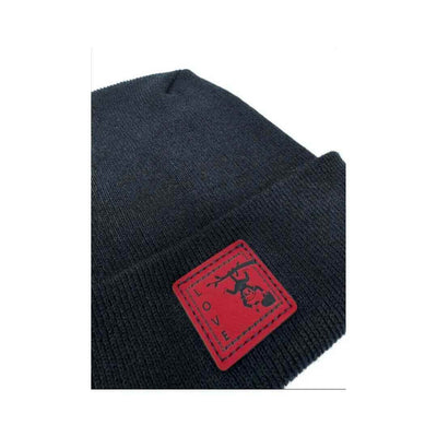 Haakwear Exclusive Love-Inspired H-Stitch Beanie – Limited Edition  Black Hat with Love Monkey