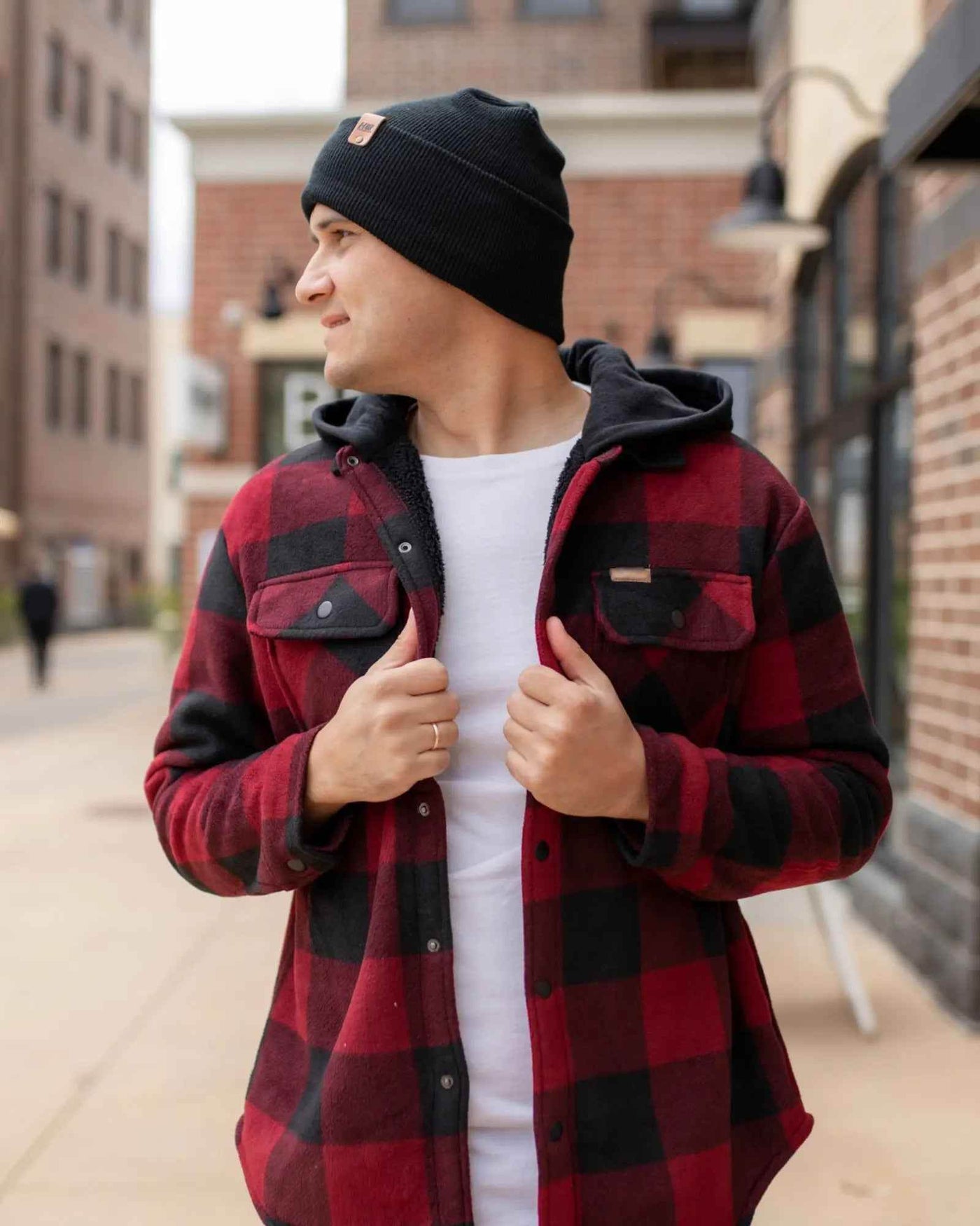 NEW HAAKWEAR H-Stitch Cuffed Beanie - Designed and Made in USA (Patented Design) - Charcoal Black