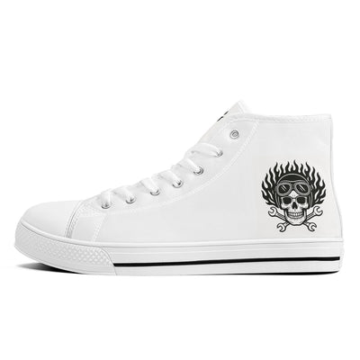 FWS High-Top Canvas Shoes With Customized Tongue - White