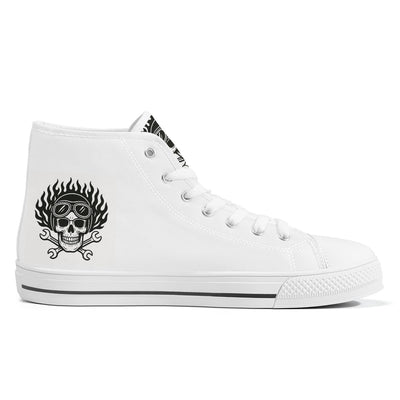 FWS High-Top Canvas Shoes With Customized Tongue - White