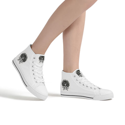 FWS High-Top Canvas Shoes With Customized Tongue - White