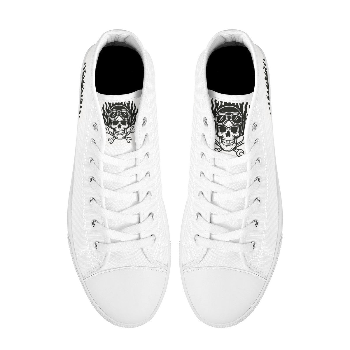 FWS High-Top Canvas Shoes With Customized Tongue - White