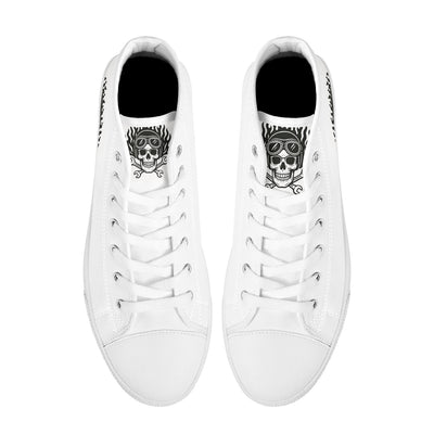 FWS High-Top Canvas Shoes With Customized Tongue - White