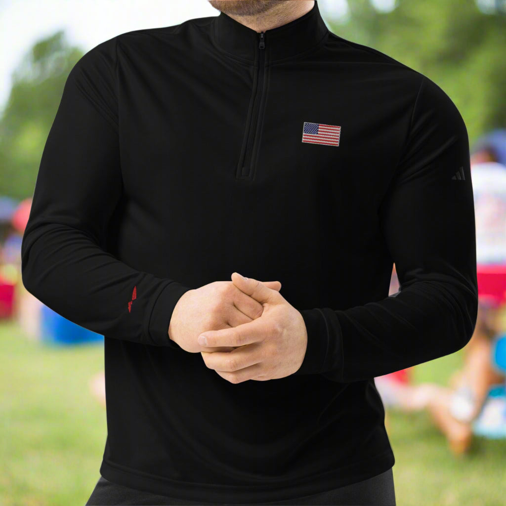 American Flag Premium Adidas Quarter-zip Pullover