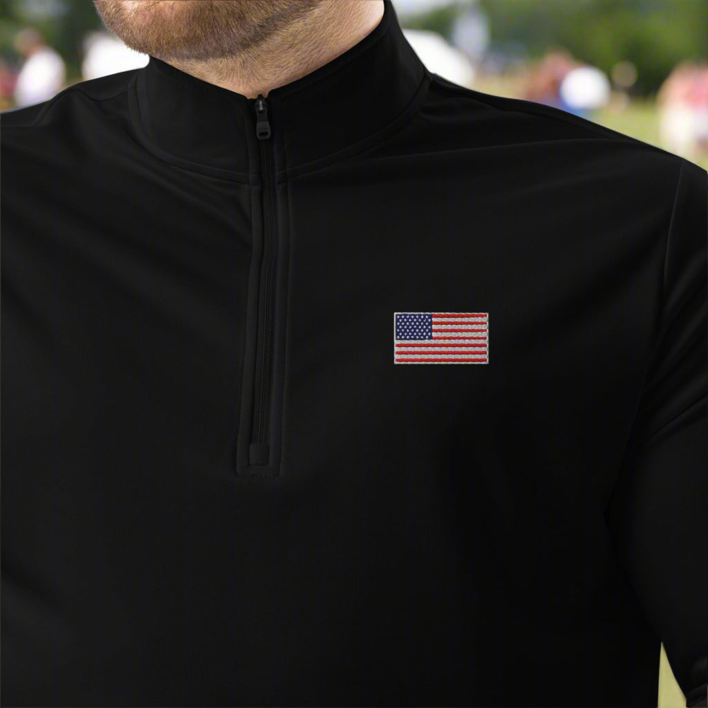 American Flag Premium Adidas Quarter-zip Pullover