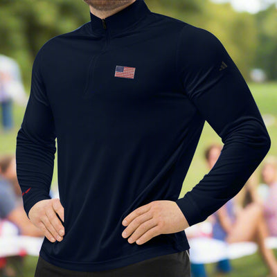 American Flag Premium Adidas Quarter-zip Pullover