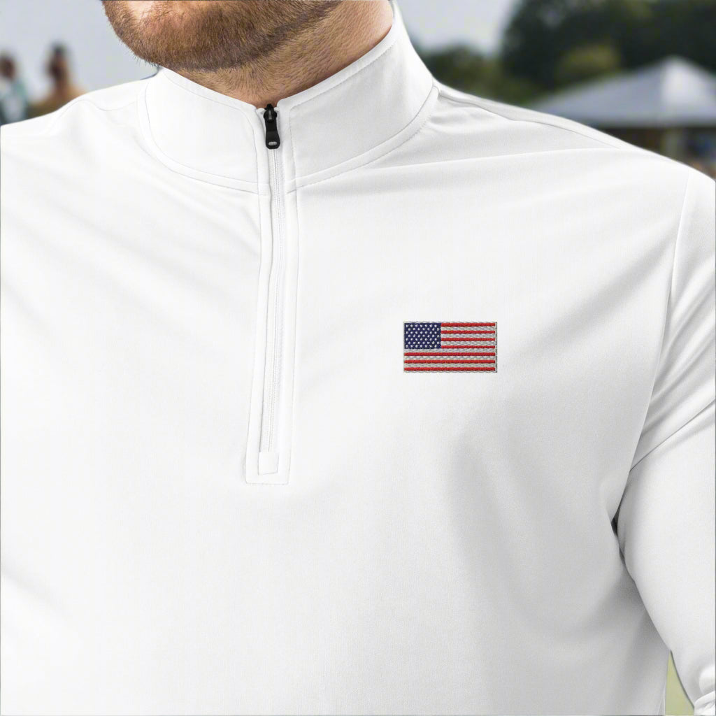 American Flag Premium Adidas Quarter-zip Pullover