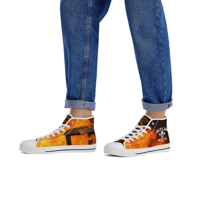 FWS High-Top Canvas Shoes With Customized Tongue - White