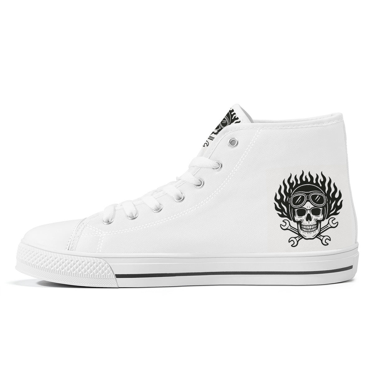 FWS High-Top Canvas Shoes With Customized Tongue - White