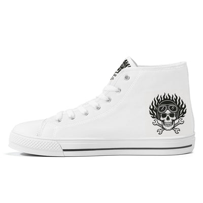 FWS High-Top Canvas Shoes With Customized Tongue - White