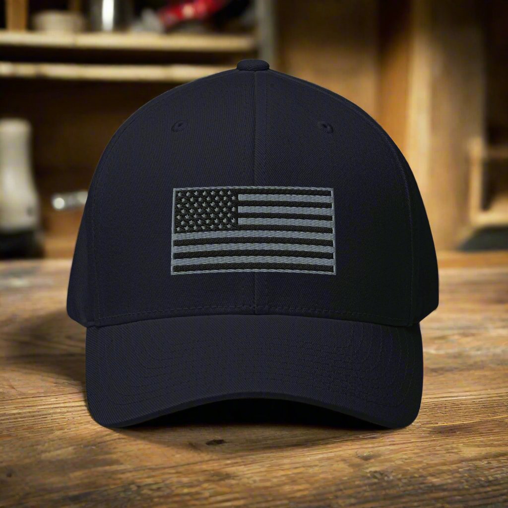Old Glory Embroidered Fitted Twill Hat