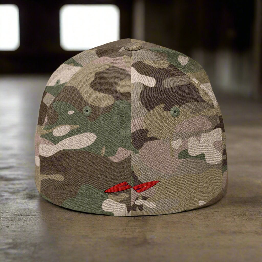 Old Glory Embroidered Fitted Twill Hat