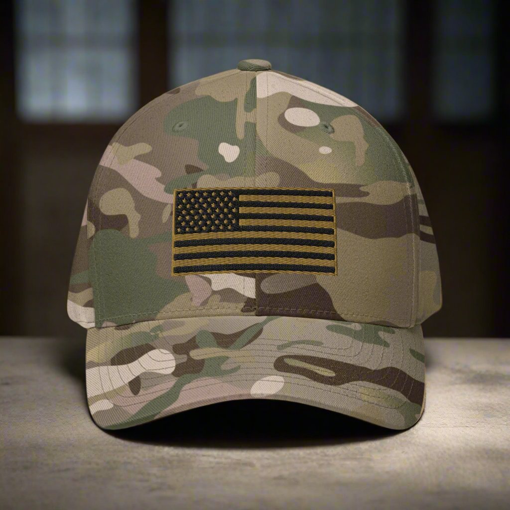 Old Glory Embroidered Fitted Twill Hat