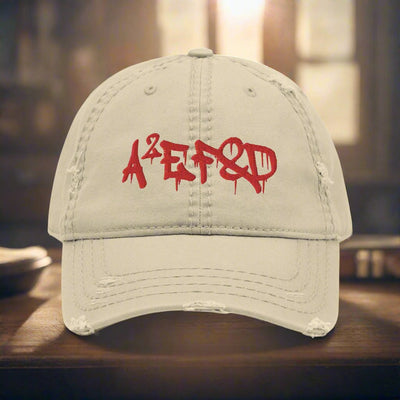 Against All Enemies Distressed Dad Hat (Graffiti)