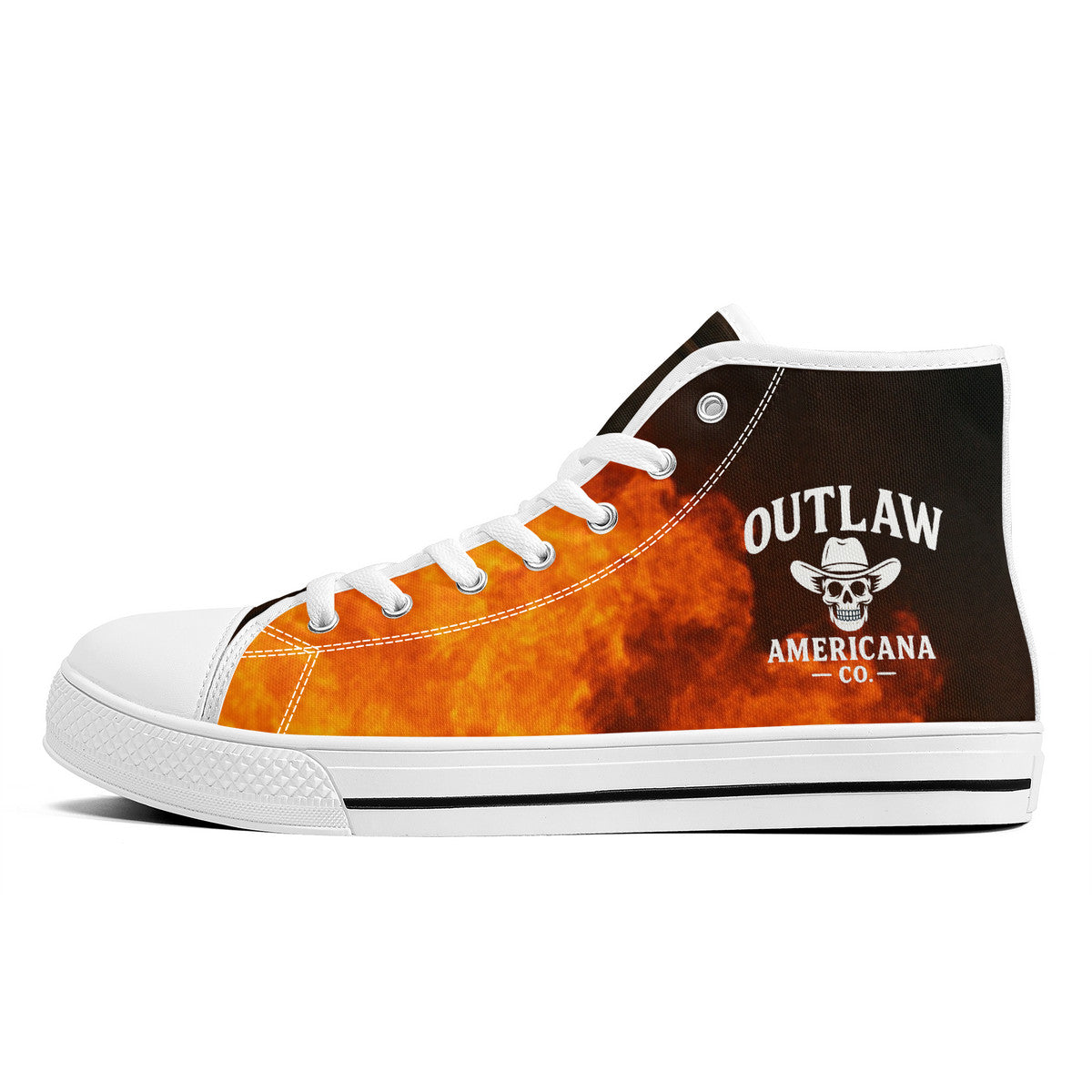 FWS High-Top Canvas Shoes With Customized Tongue - White