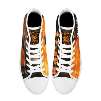 FWS High-Top Canvas Shoes With Customized Tongue - White