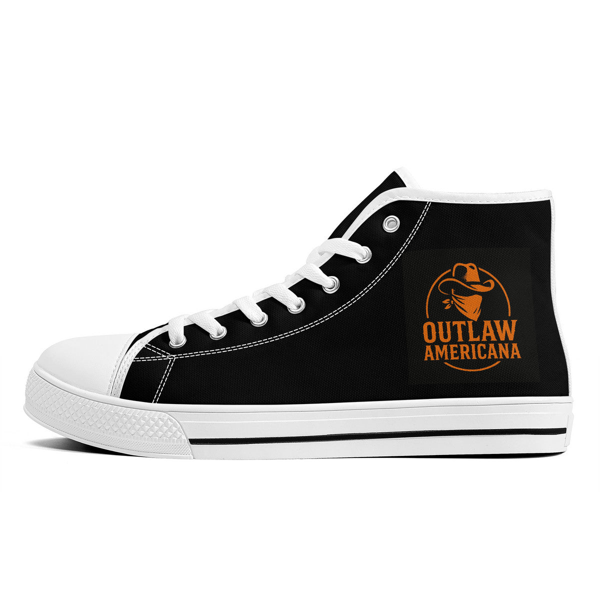 Copy of FWS High-Top Canvas Shoes With Customized Tongue - White