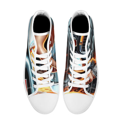 FWS High-Top Canvas Shoes With Customized Tongue - White