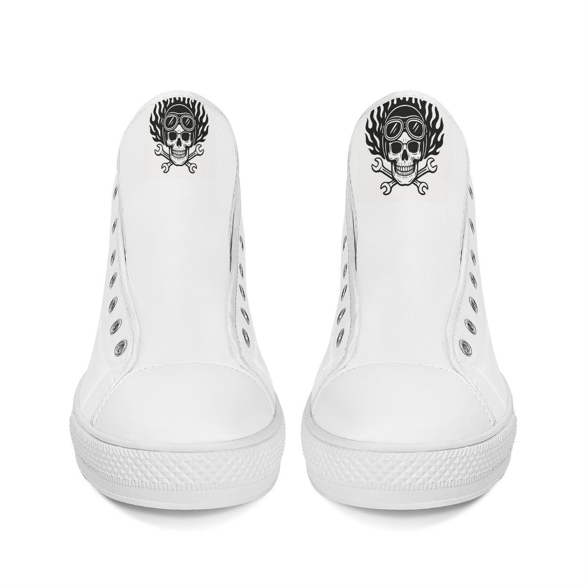 FWS High-Top Canvas Shoes With Customized Tongue - White