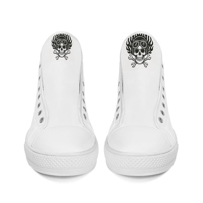 FWS High-Top Canvas Shoes With Customized Tongue - White