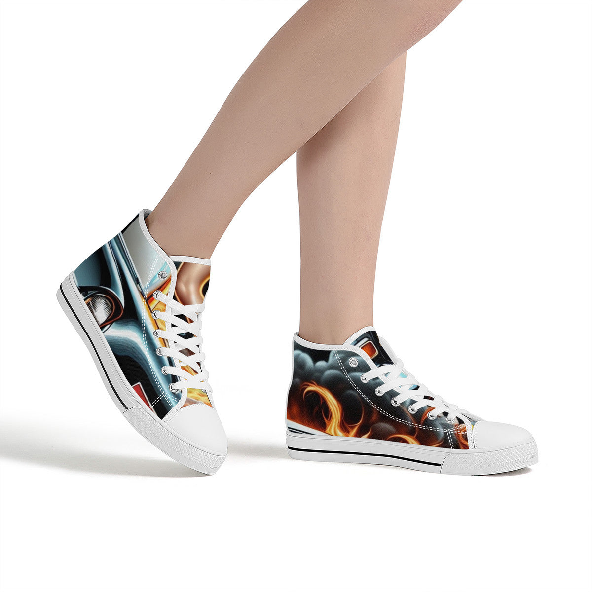 FWS High-Top Canvas Shoes With Customized Tongue - White