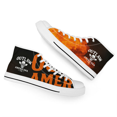 FWS High-Top Canvas Shoes With Customized Tongue - White
